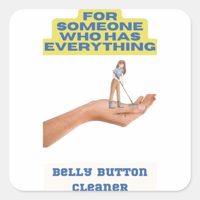 Adesivo Quadrado Limpador de botões, presente de piada, presente pa (Frente)