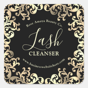 Adesivo Quadrado Limpador de Lash de Frame Dourado Faux Decorativo