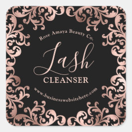 Adesivo Quadrado Limpador De Lash Elegente De Frame Dourado E Preto