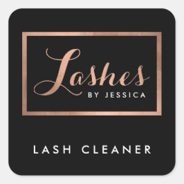 Adesivo Quadrado Limpeza de Lash de Glam Lashes Rosa Dourado/Preto