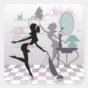 Adesivo Quadrado Limpeza de primavera