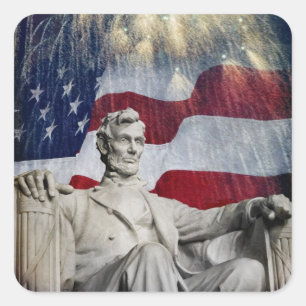 Adesivo Quadrado Lincoln e Fireworks