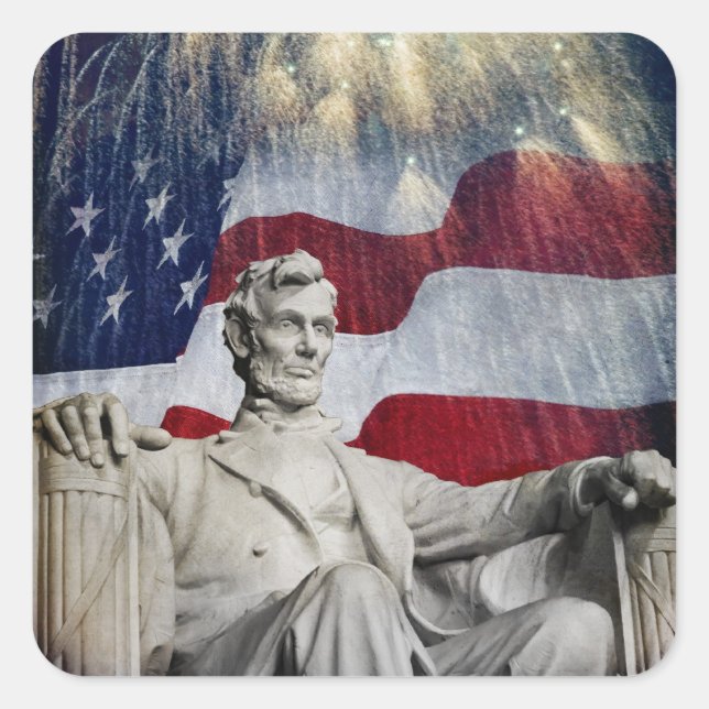 Adesivo Quadrado Lincoln e Fireworks (Frente)