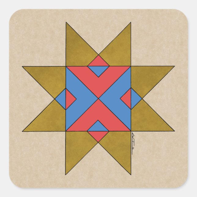 Adesivo Quadrado Lincolnshire Auseklis Witch Mark (Frente)