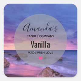 Adesivo Quadrado Linda Foto Costeira Sunset - Empresa de Velas