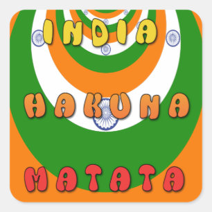Adesivo Quadrado Linda Índia - Bandeira Nacional Cores Hakuna Matat