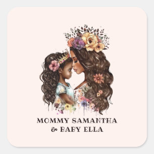 Adesivo Quadrado Linda mãe negra e filha (4)