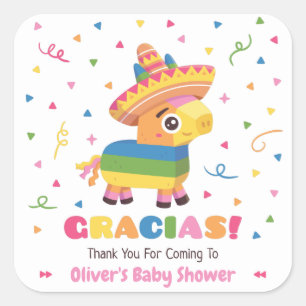 Adesivo Quadrado Linda Pinata Gracias Decorações de Festa para Chás