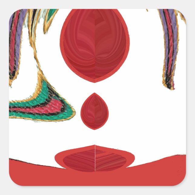 Adesivo Quadrado Lindas Cores de Textura Vermelha, Branca, Roxo, Ve (Frente)