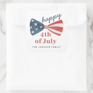 Adesivo Quadrado Lindo Arco Patriótico Americano Feliz 4 de Julho 