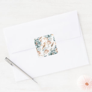 Adesivo Quadrado Lindo padrão contínuo floral com vintage
