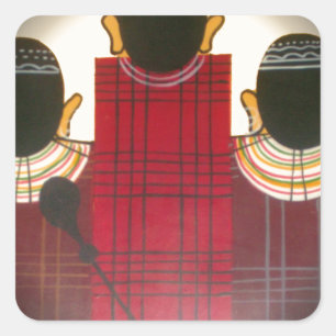 Adesivo Quadrado Lindos Ornamentos de Masai Tribais Étnicos African