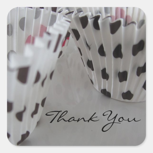 Adesivo Quadrado Liners de Cupcake de bolinhas (Frente)