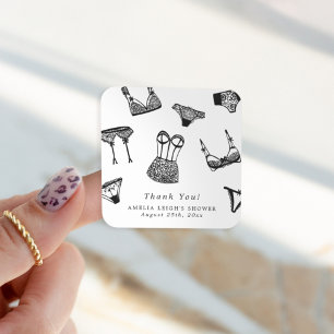 Adesivo Quadrado Lingerie de Noiva com Moderna Caligrafia de Pincel