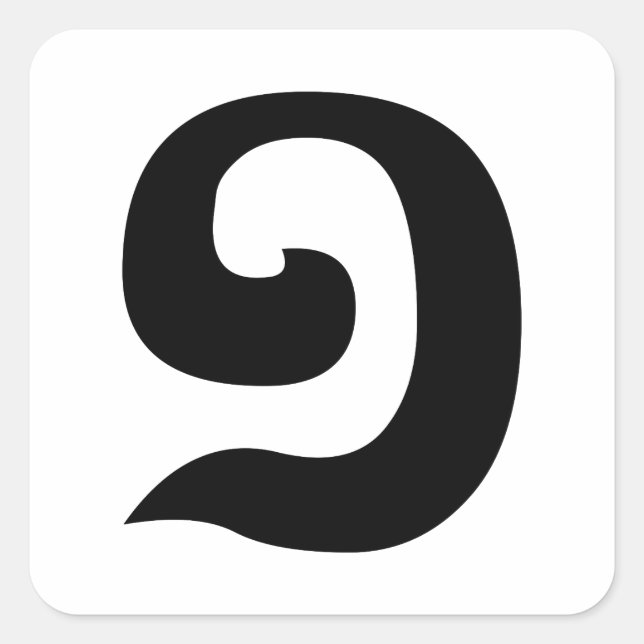 Adesivo Quadrado Língua Khmer Cambojana Número 1 / Um / ១ (Muj) (Frente)