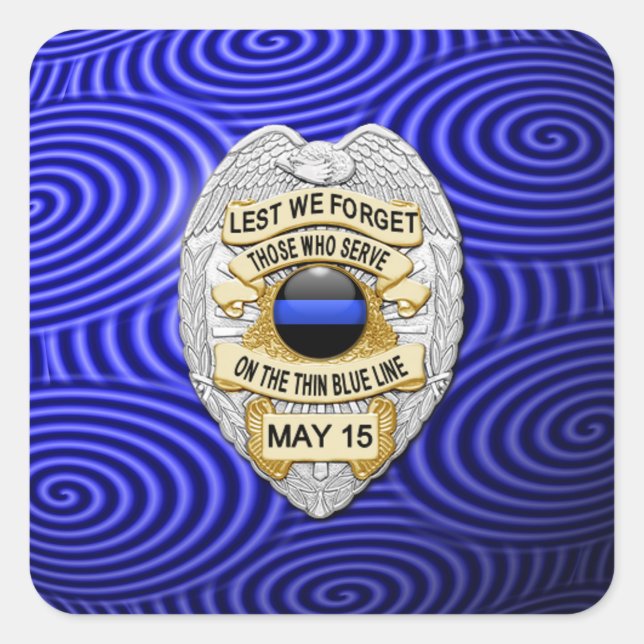 Adesivo Quadrado Linha Azul Fino One-of-a-Kind (Frente)