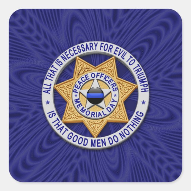 Adesivo Quadrado Linha Azul Fino One-of-a-Kind (Frente)