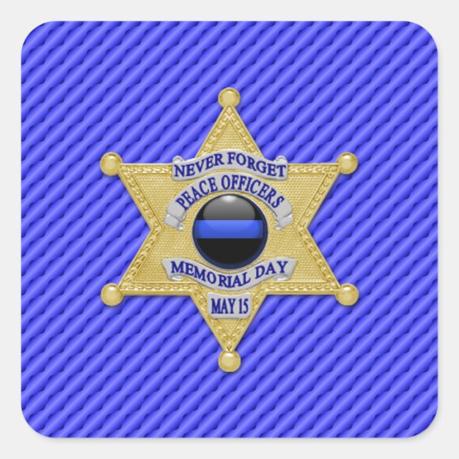 Adesivo Quadrado Linha Azul Fino One-of-a-Kind (Frente)