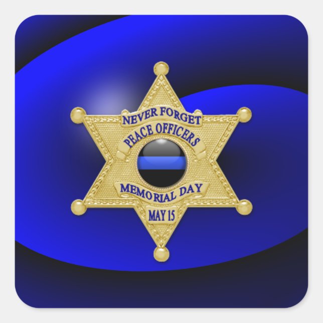 Adesivo Quadrado Linha Azul Fino One-of-a-Kind (Frente)