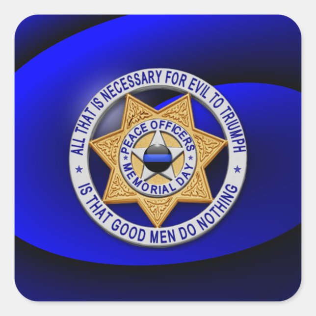 Adesivo Quadrado Linha Azul Fino One-of-a-Kind (Frente)