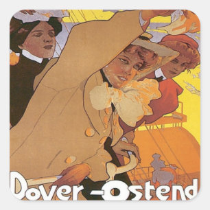 Adesivo Quadrado Linha de Dôvar Ostende do vintage