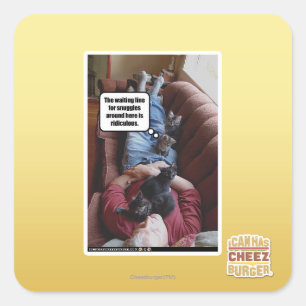 Adesivo Quadrado Linha de espera para escutas