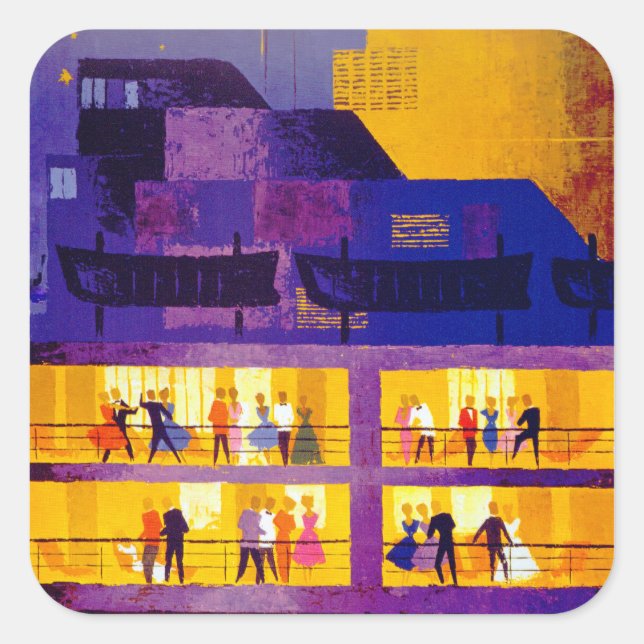 Adesivo Quadrado Linha Orient ~ Festa no Decodificador (Frente)