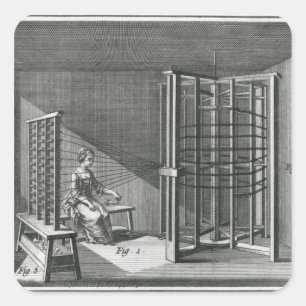 Adesivo Quadrado Linhas de seda de entortamento, ilustração