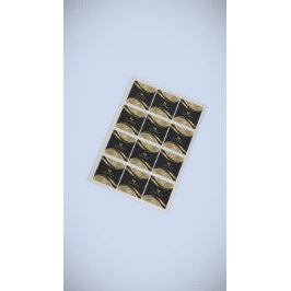 Adesivo Quadrado Linhas Dinâmicas de Damasco Preto Dourado com Capt