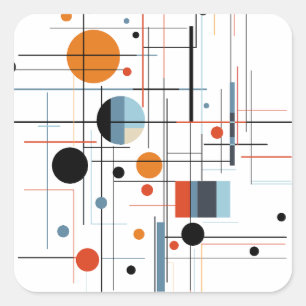 Adesivo Quadrado Linhas Modernas Minimalistas Geométricas Abstratas