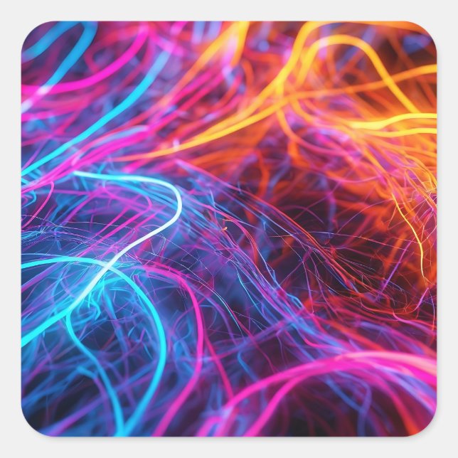 Adesivo Quadrado Linhas Neon (Frente)