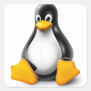 Adesivo Quadrado Linux Tux o pinguim