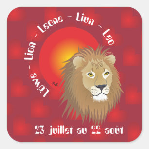 Adesivo Quadrado Lion 23 juillet 22 Autocollants au