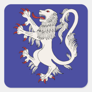 Adesivo Quadrado Lion Rampant Argent