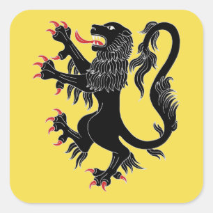 Adesivo Quadrado Lion Rampant Sable
