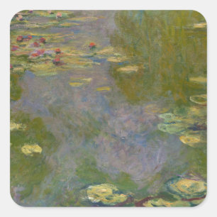 Adesivo Quadrado Lírios de água de Claude Monet , 1919