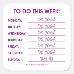 ADESIVO QUADRADO LISTA A FAZER:YOGA