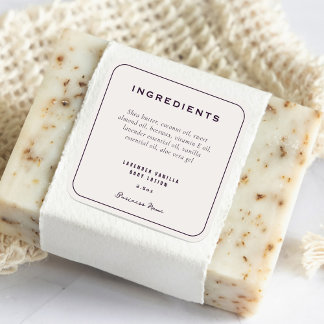 Adesivo Quadrado Lista de Ingredientes do Produto Na moda Moderno