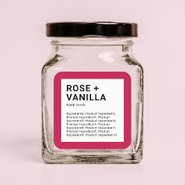 Adesivo Quadrado Lista de Ingredientes Personalizados de Cor Minima