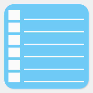 Adesivo Quadrado Lista de tarefas com check-off