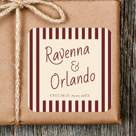 Adesivo Quadrado Listras Burgundy Profundas Casamento Minimalista R