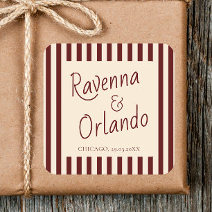 Adesivo Quadrado Listras Burgundy Profundas Casamento Minimalista R