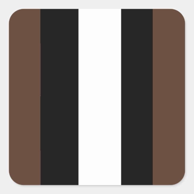 Adesivo Quadrado Listras castanhas, pretas e brancas (Frente)