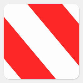 Adesivo Quadrado Listras de Advertência Vermelha Branca