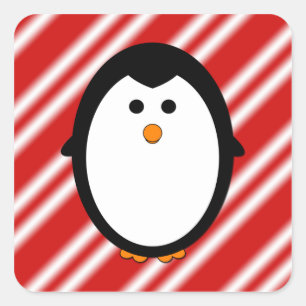 Adesivo Quadrado Listras de pinguim
