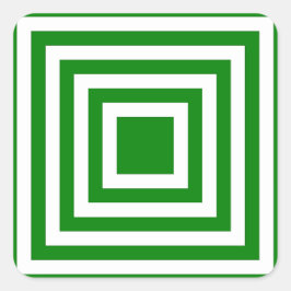 Adesivo Quadrado Listras do Quadrado Verde e Branco