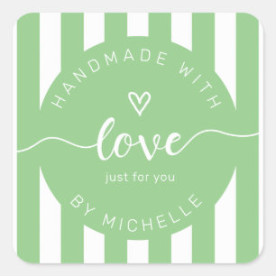 Adesivo Quadrado listras modernas feitas à mão com monograma de a