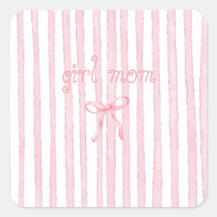 Adesivo Quadrado Listras Rosa Personalizadas Coquette Texto Persona