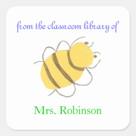 Adesivo Quadrado Little bee personalized bookplates for teacher