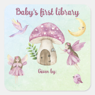 Adesivo Quadrado Little Fairy Baby's first library